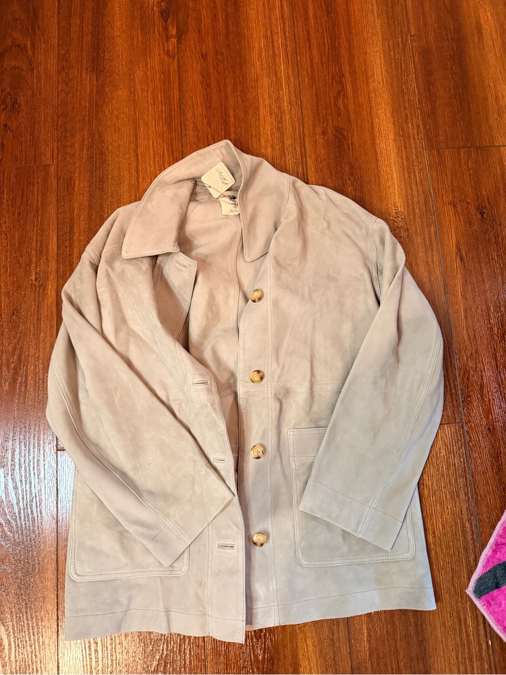 We The Free womens Suede Pea Coat in Light grey